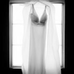 wedding dress b&w