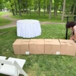 arranging boxes for arch set up